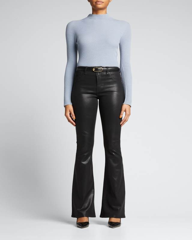 Marty Ultra High-Rise Coated Flare Jeans